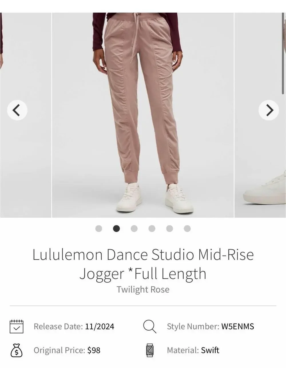Lululemon Dance Studio Mid-Rise Jogger *Full Length 29in inseam size 2. Like new